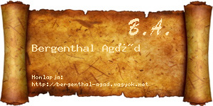 Bergenthal Agád névjegykártya
